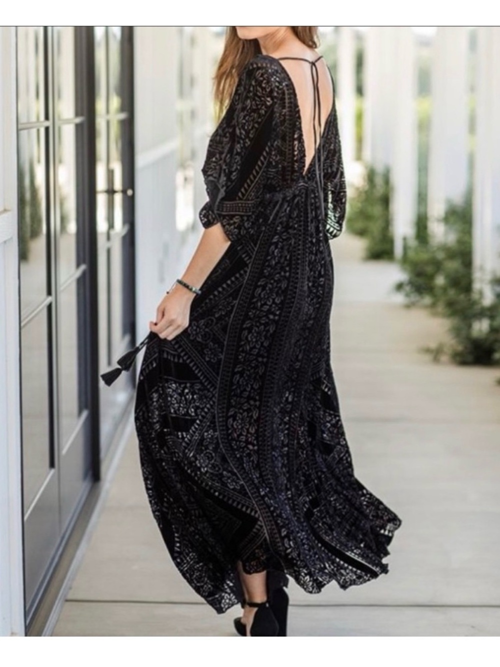 Johnny Was Castor Maxi Burnout Velvet Dress.
Size medium
